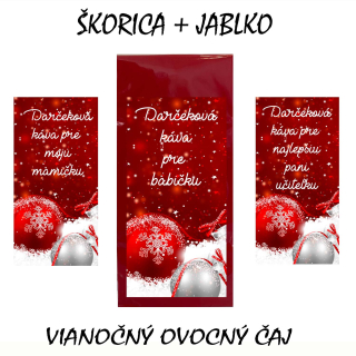 Darčekový vianočný čaj - škorica+jablko - váš text