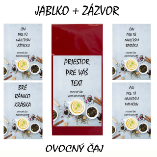 Darčekový  čaj - jablko + zázvor- váš text