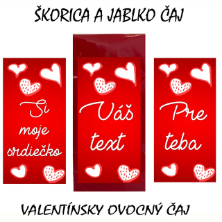 Valentínsky darčekový  čaj - škorica+jablko- váš text