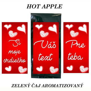 Valentínsky darčekový zelený čaj -HOT APPLE - váš text